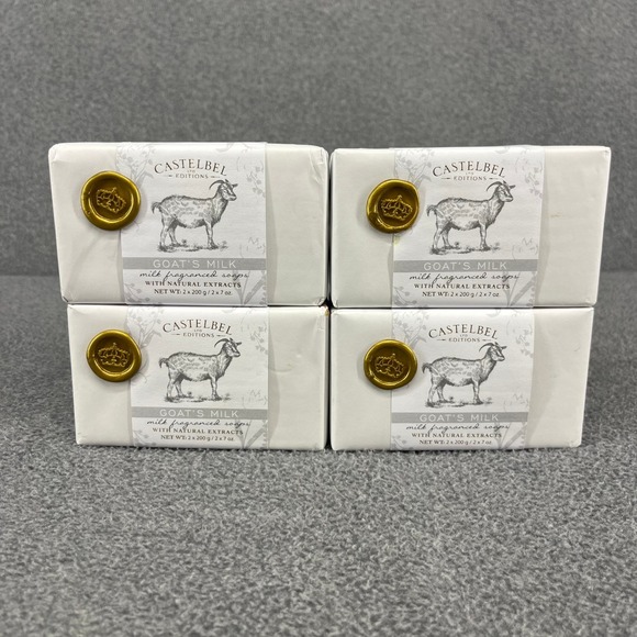 Castelbel Porto Other - Castelbel Goat Milk Soap Set 8 Bars 7oz Each White Portugal Wax Seal Luxury Bulk